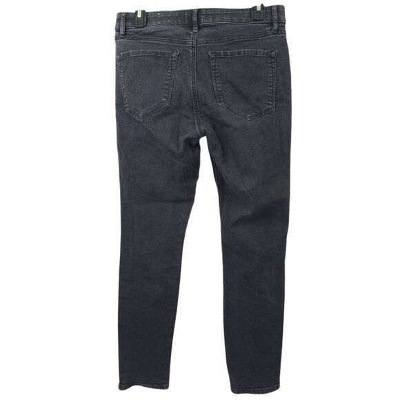 Loft Curvy Skinny Mid Rise Jeans Womens Size 28/6 Ankle Stretch Denim Black - Picture 2 of 15